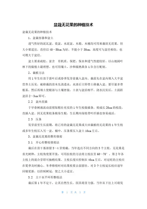 盆栽无花果的种植技术