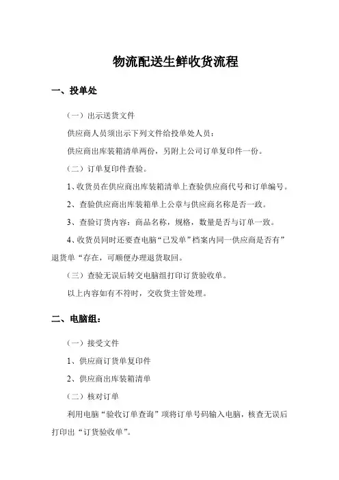 物流配送生鲜收货流程