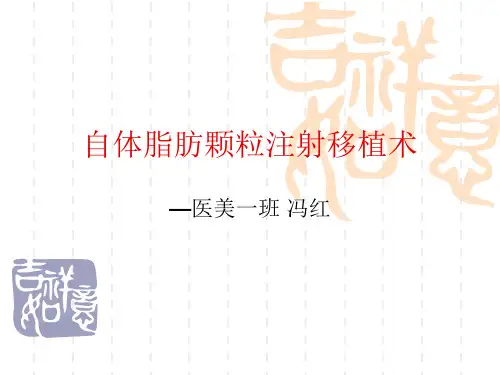 自体脂肪颗粒注射移植术ppt课件