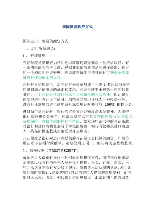 大宗商品国际贸易融资方式