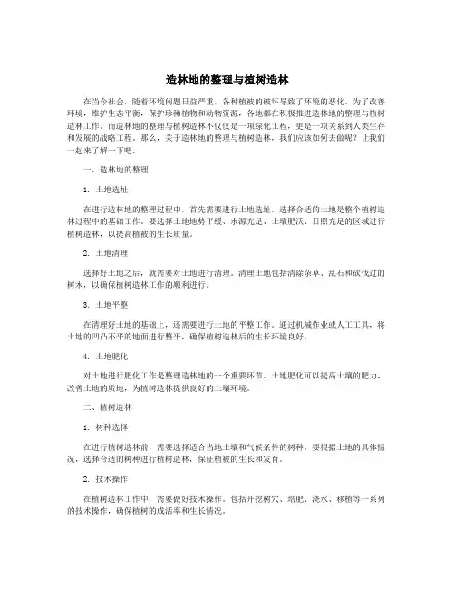 造林地的整理与植树造林