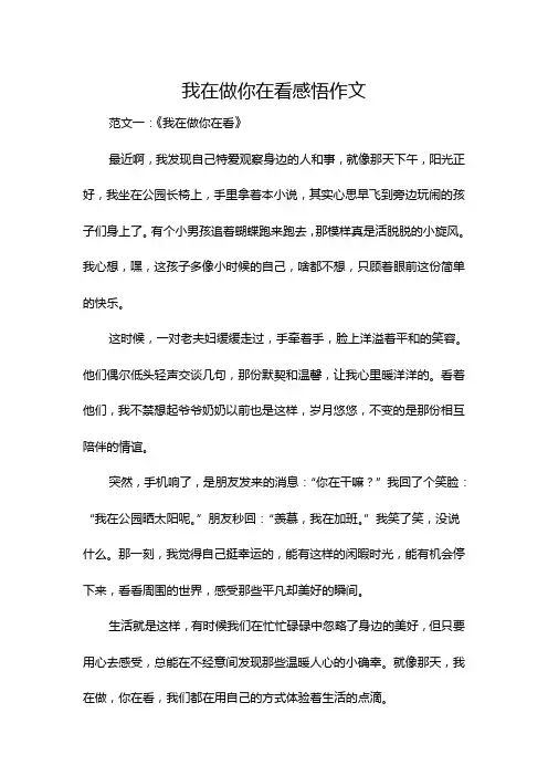 我在做你在看感悟作文
