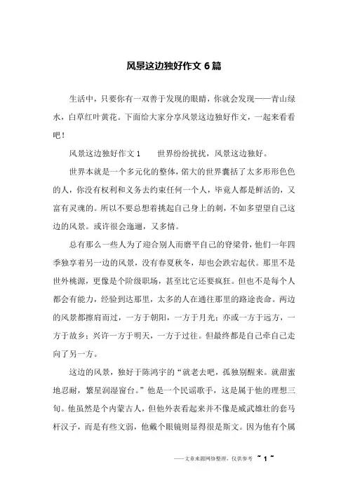 风景这边独好作文6篇