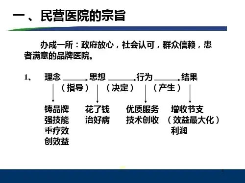 民营医院的特色与发展