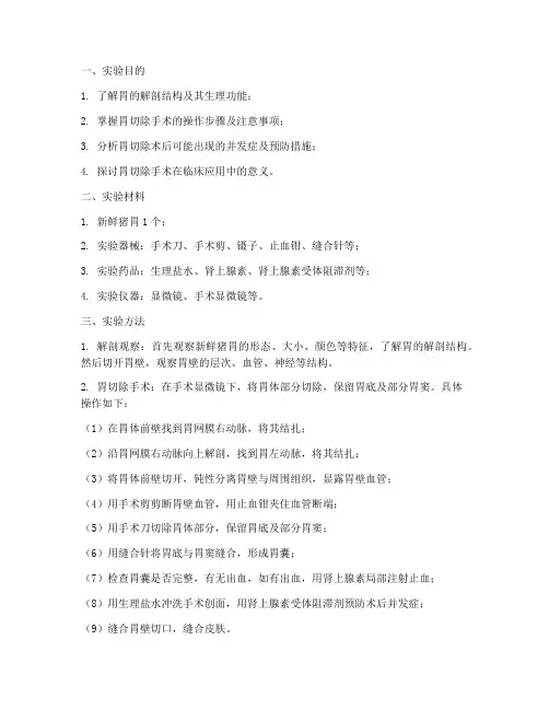 胃切除实验报告