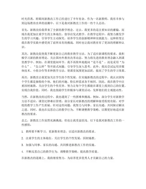 新教改工作总结个人