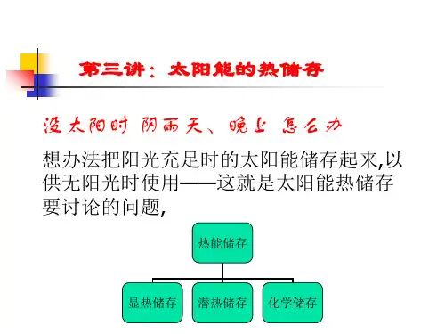 太阳能热储存方式