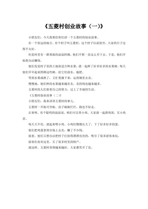 五菱村创业故事