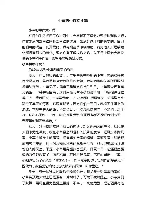 小草初中作文6篇