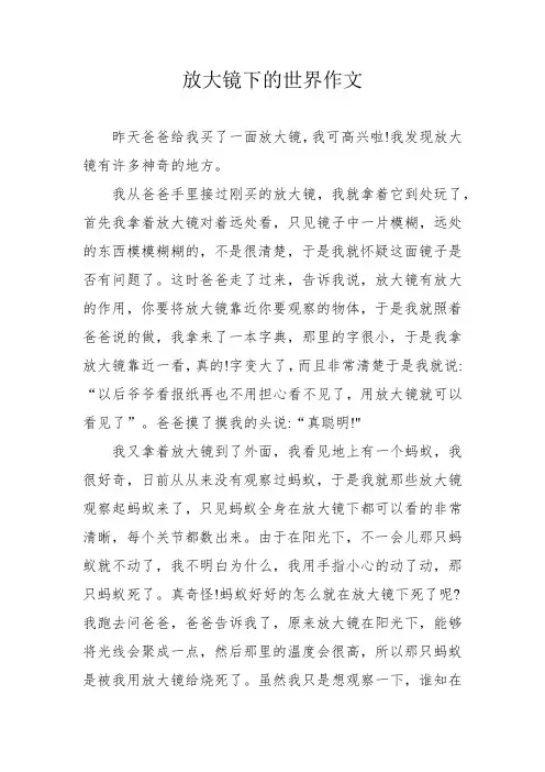放大镜下的世界作文
