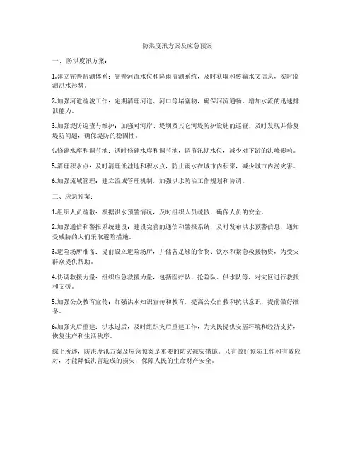 防洪度汛方案及应急预案