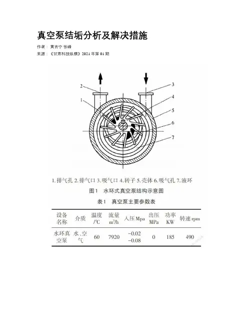      真空泵结垢分析及解决措施   