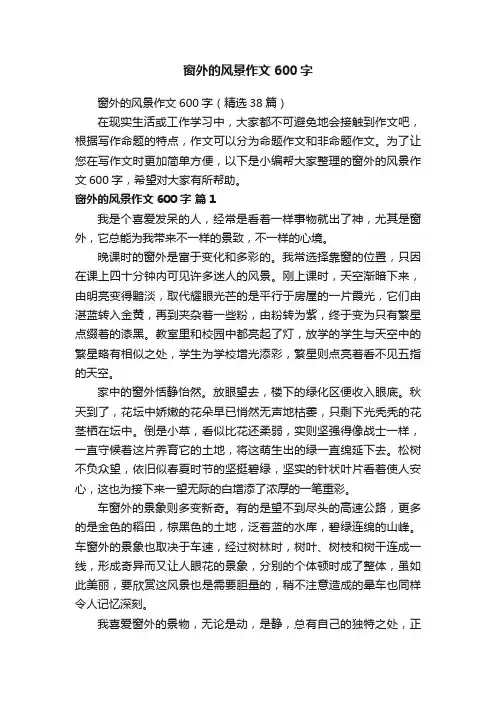 窗外的风景作文600字（精选38篇）