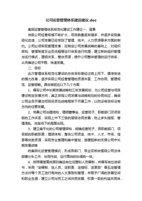 公司运营管理体系建设建议.doc