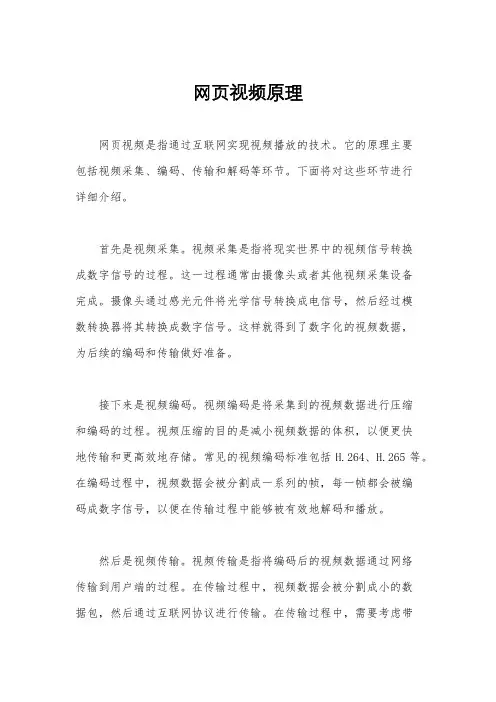 网页视频原理