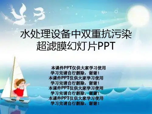 水处理设备中双重抗污染超滤膜幻灯片PPT