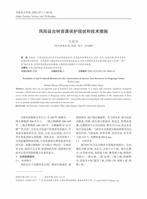 凤阳县古树资源保护现状和技术措施