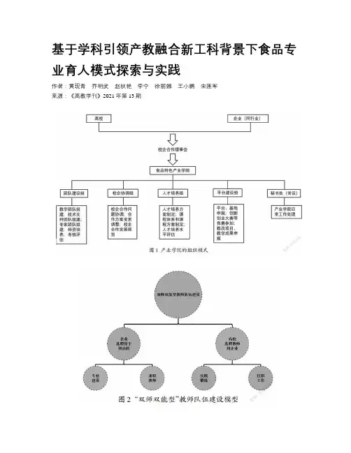 基于学科引领产教融合新工科背景下食品专业育人模式探索与实践