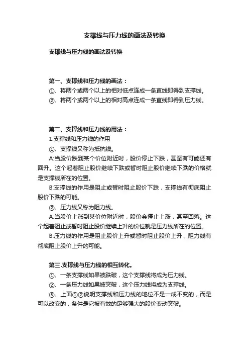 支撑线与压力线的画法及转换
