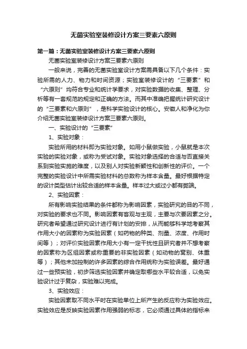 无菌实验室装修设计方案三要素六原则