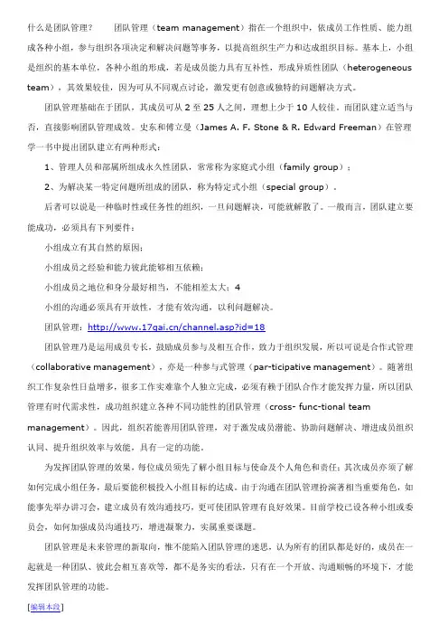 什么是团队管理