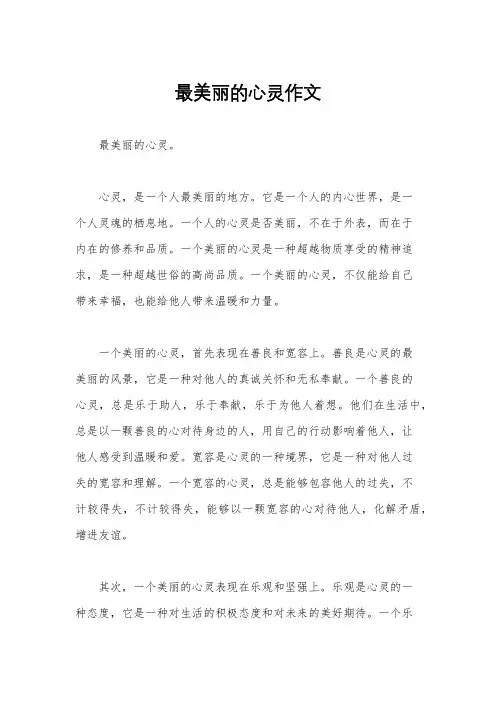 最美丽的心灵作文