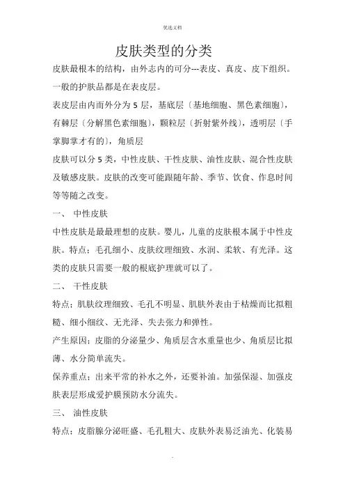 皮肤类型的分类