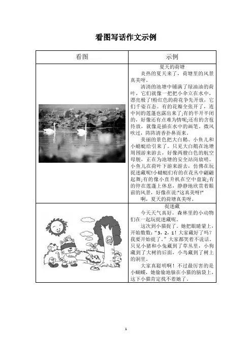 看图写话作文示例