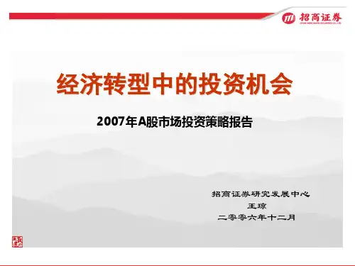 招商证券研究发展中心 - 重阳投资