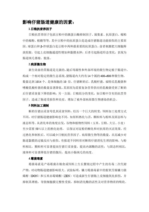 仔猪的肠道健康和肠道营养