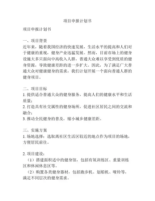 项目申报计划书