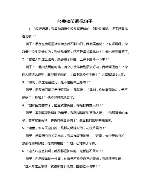 经典搞笑调侃句子