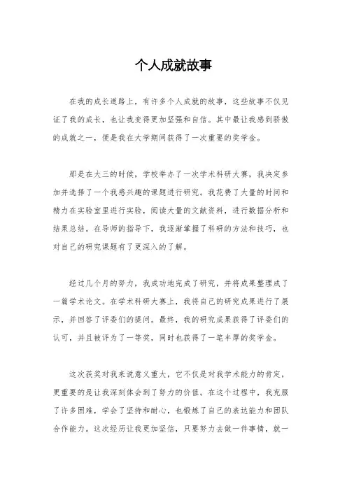 个人成就故事