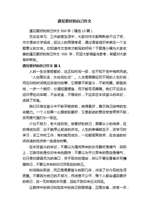 遇见更好的自己作文