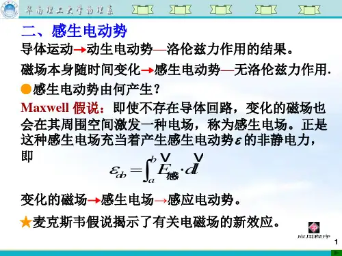 大学物理-12第十二讲 感生电动势、自感、互感、磁场能量