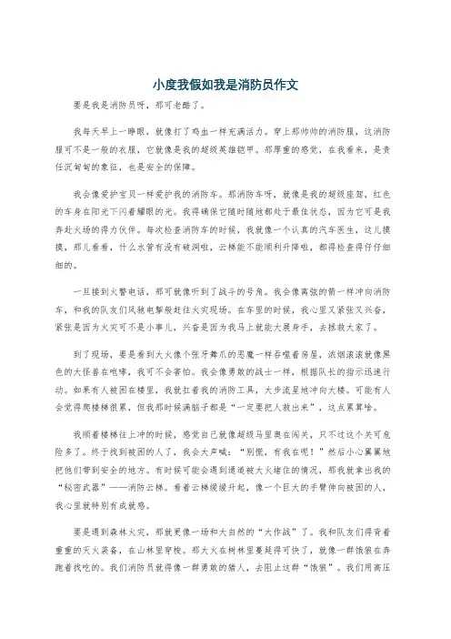 小度我假如我是消防员作文