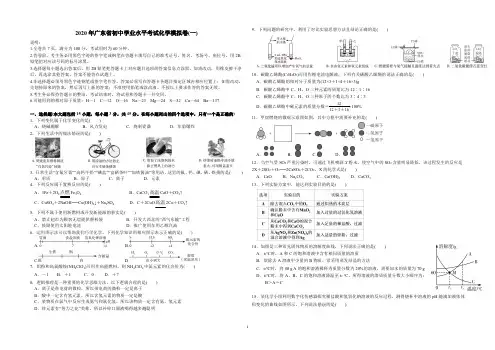2020年广东省初中学业水平考试化学模拟卷(一)试卷答案及解析