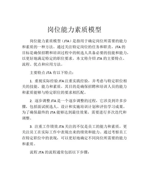 岗位能力素质模型