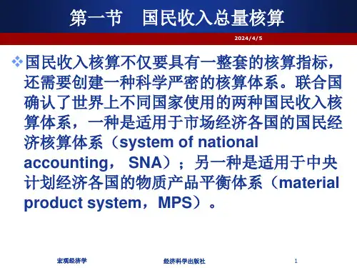宏观经济学第01章国民收入核算理论