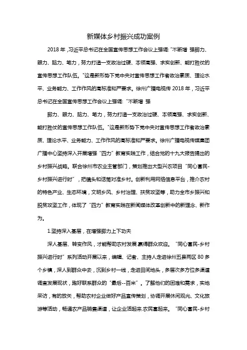 新媒体乡村振兴成功案例