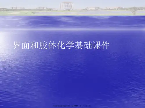 界面和胶体化学基础PPT讲稿