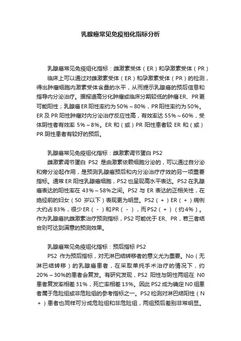 乳腺癌常见免疫组化指标分析