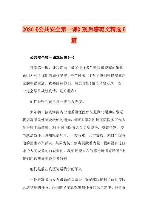 《公共安全第一课》观后感范文精选5篇