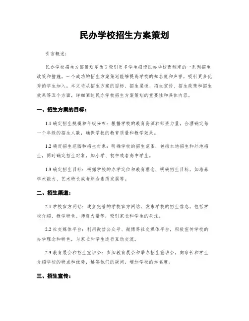 民办学校招生方案策划
