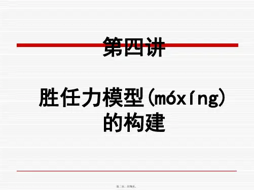 人力资源测评胜任力模型建立讲课教案
