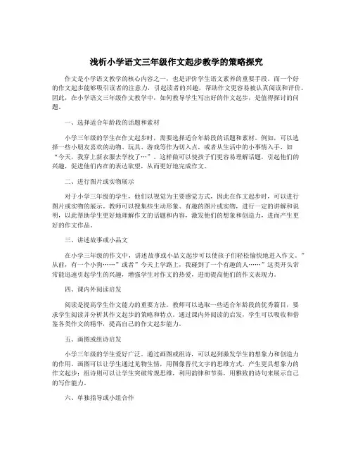 浅析小学语文三年级作文起步教学的策略探究