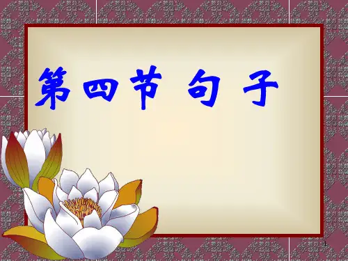 第四节 句子