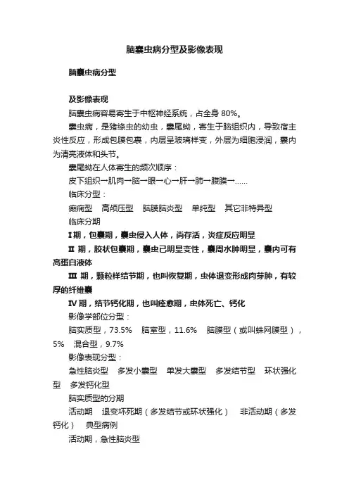 脑囊虫病分型及影像表现