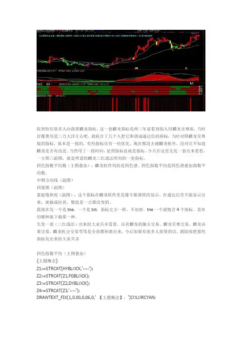 麟龙主图+副图指标通达信指标公式源码