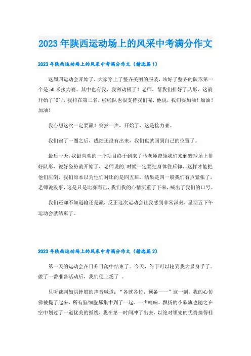 2023年陕西运动场上的风采中考满分作文